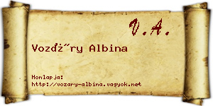 Vozáry Albina névjegykártya